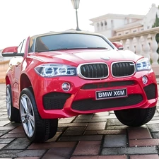 Детский электромобиль JJ 2199 EBLR-3 BMW, кожаное сиденье, красный